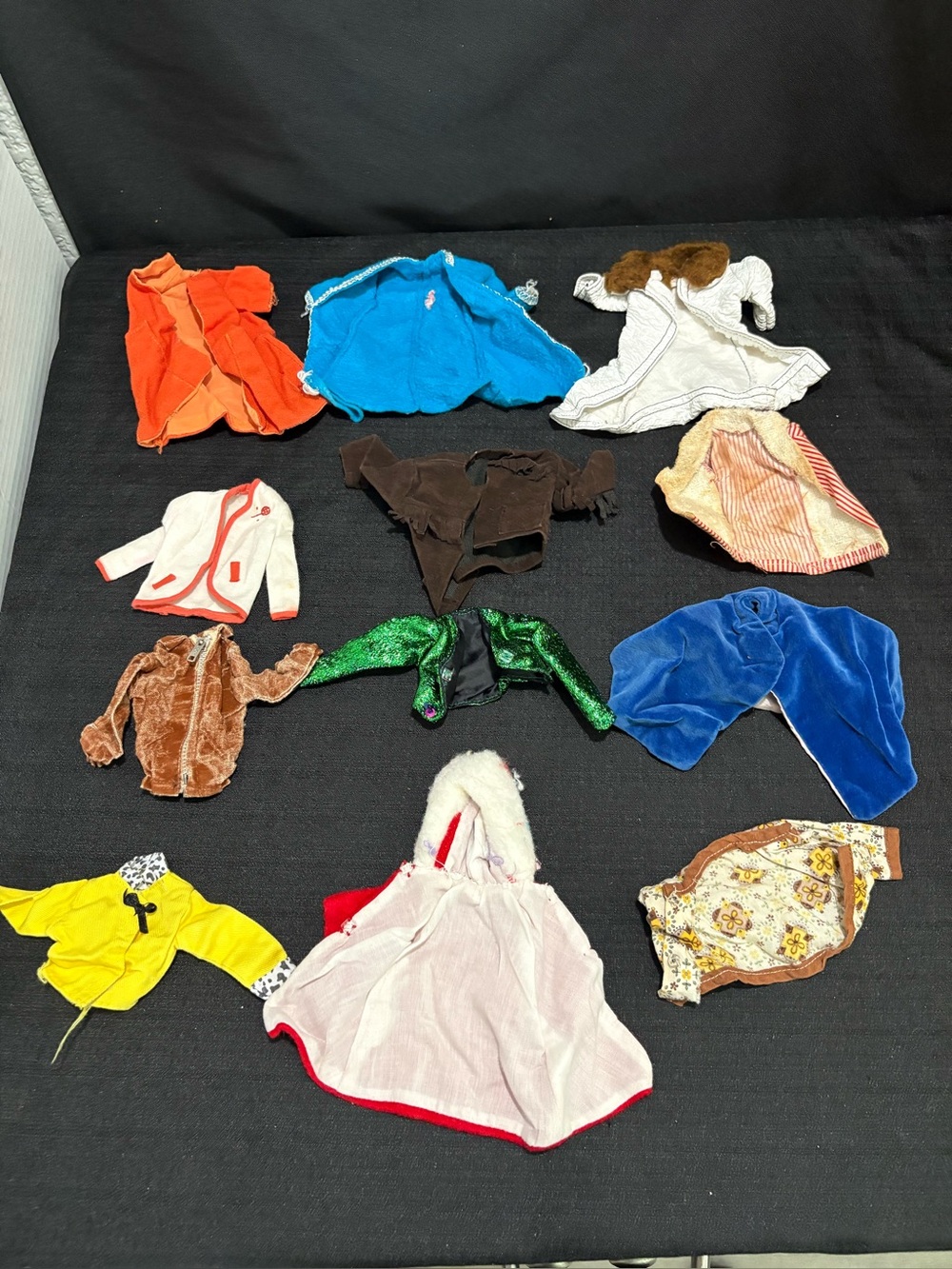 Assortment 15 Vintage Barbie, Mattel Doll & Other Dolls Coats, Jackets Ect.